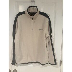 Perry Ellis America Sport Fleece Cream Quarter Zip Black Sellout Pullover